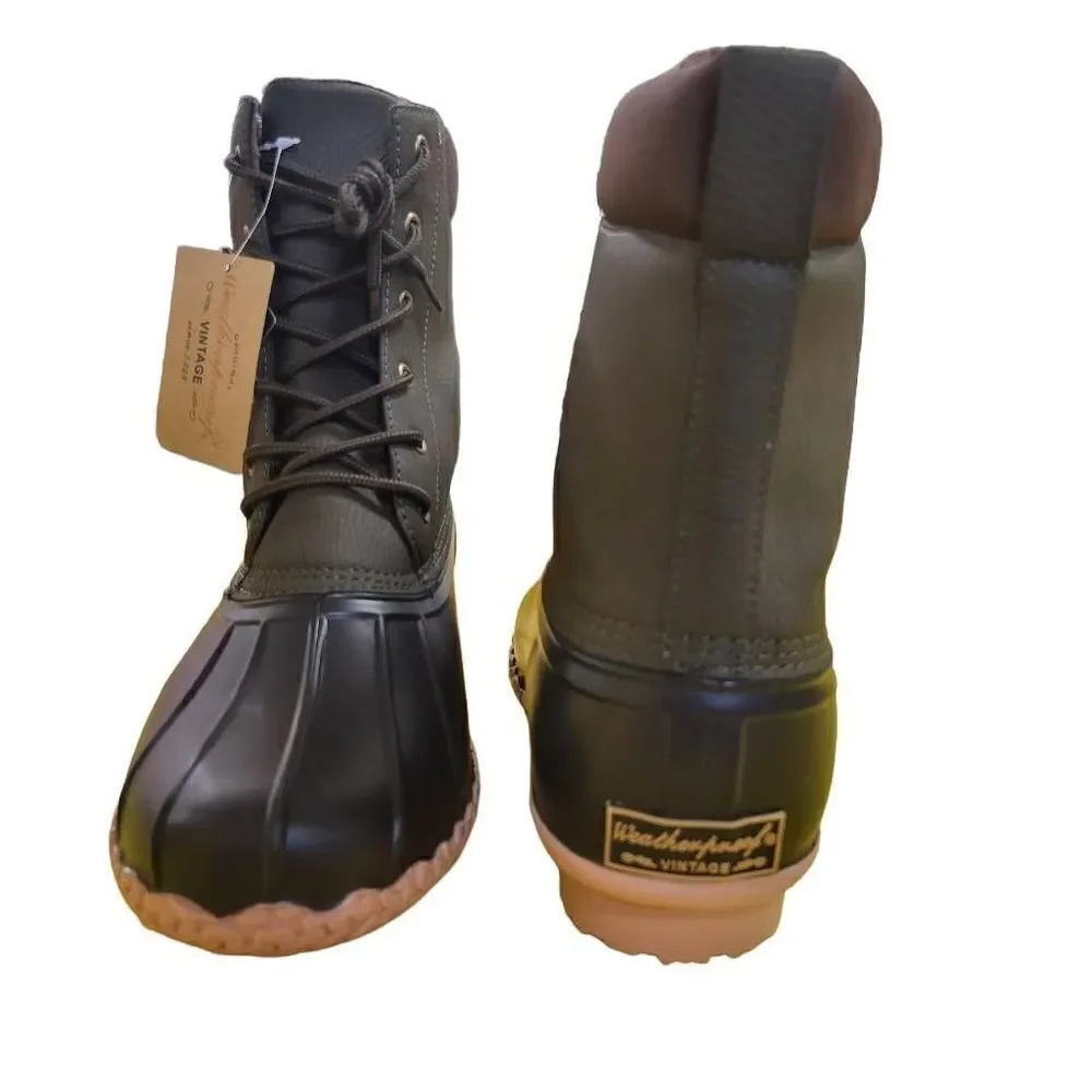 Weatherproof Vintage Men's Adam II Duck Boots Olive Brown‎ Size 12M